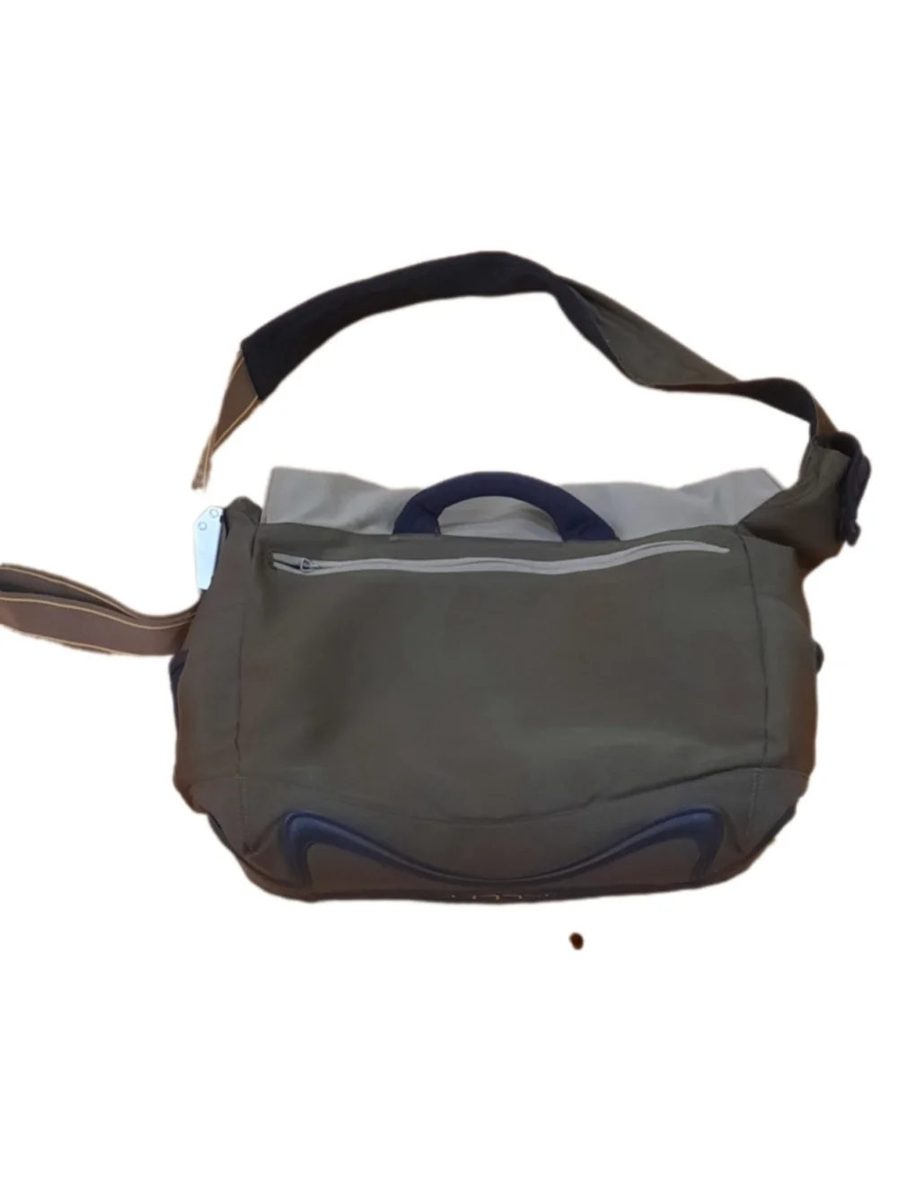 KEEN Crossbody Messenger Bag Olive/Tan Outdoor Nylon Laptop EUC